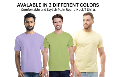 Classic Plain T-Shirt Round Neck - COMBOS