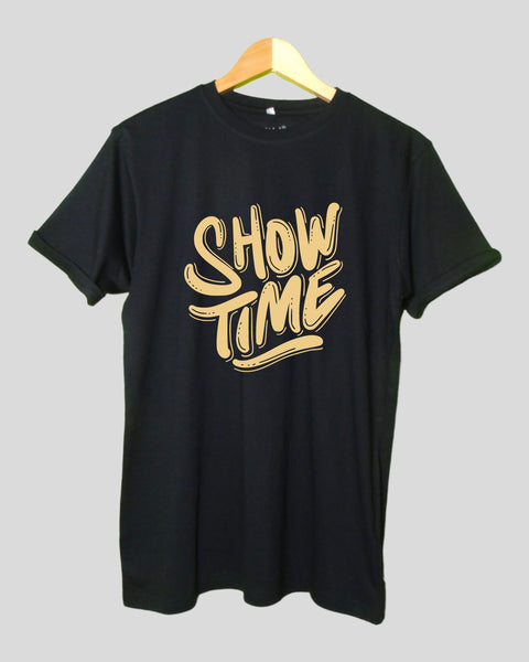 Show Time T shirt Black color Round Neck Half Sleeves