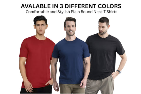 Classic Plain T-Shirt Round Neck - COMBOS