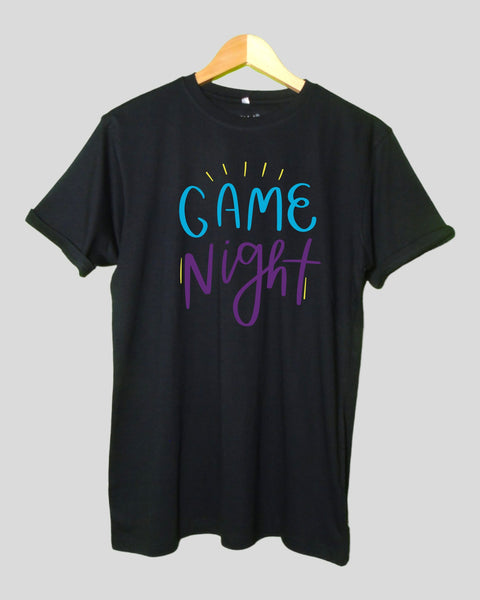 Men's Game Night T shirt Black color Round Neck Half Sleeves