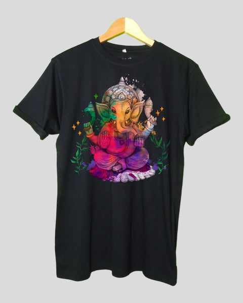Men's Vinayaka T shirt Black color Round Neck Half Sleeves