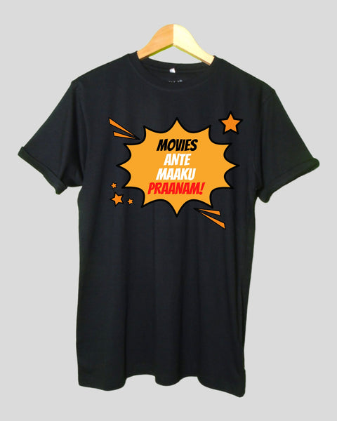 Movies ante maku pranam T shirt Black color Round Neck Half Sleeves