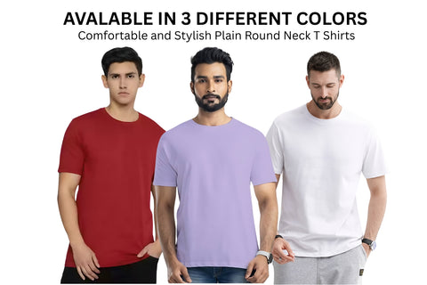 Classic Plain T-Shirt Round Neck - COMBOS