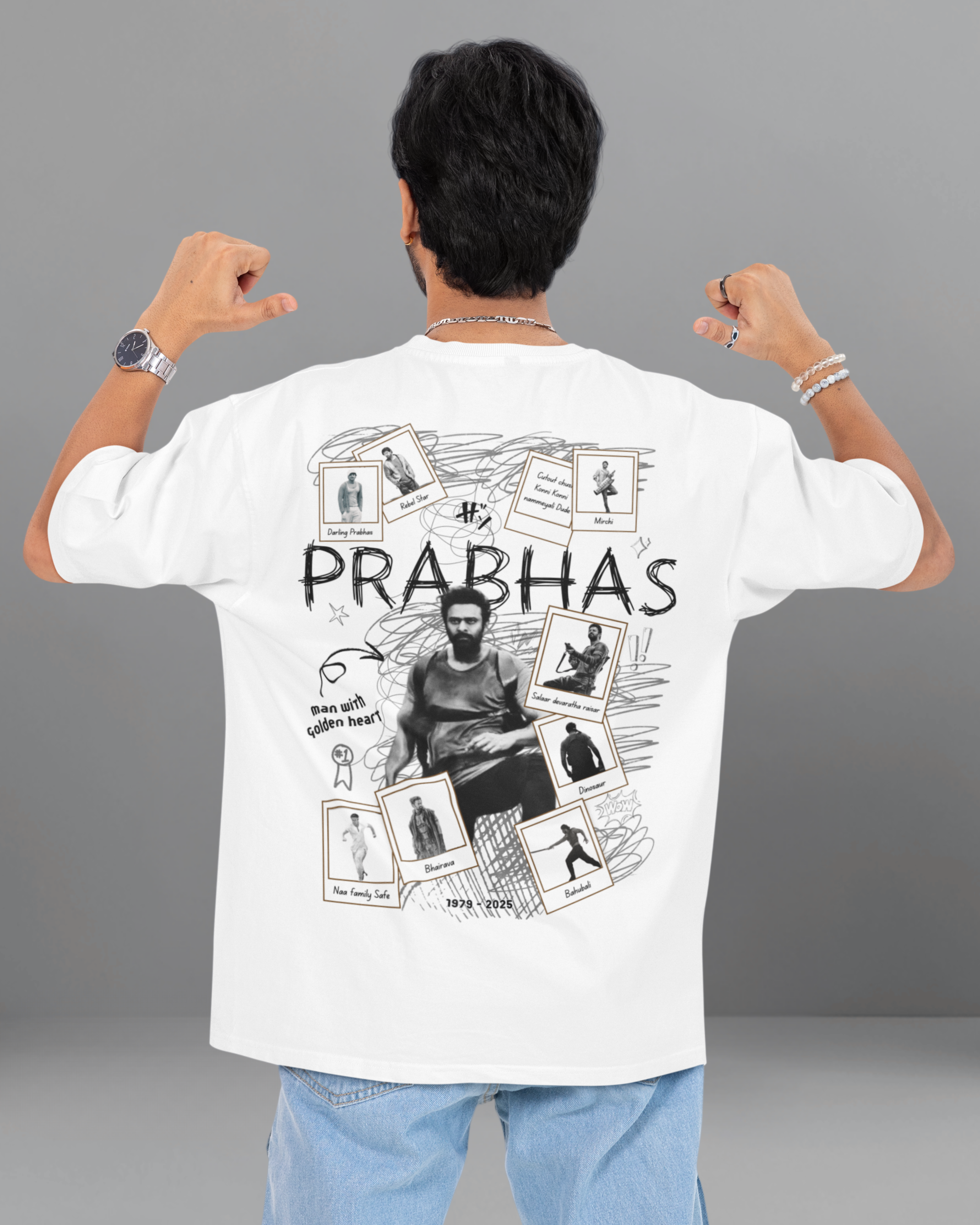 Prabhas Oversized Unisex T shirt Round Neck– Chill Macha