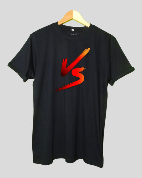 Men's Vs T shirt Black color Round Neck Half Sleeves