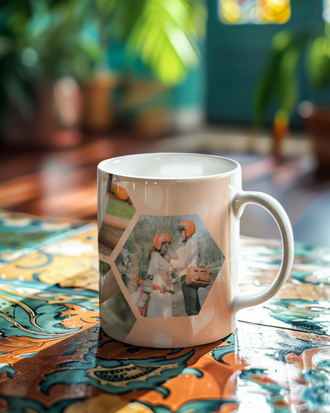 White Printed Mug for Your Anniversary Celebration