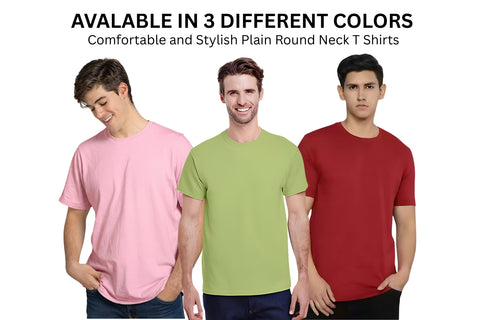 Classic Plain T-Shirt Round Neck - COMBOS