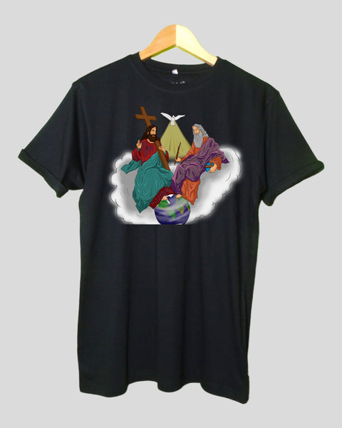 Men's Jesus T shirt Black color Round Neck Half Sleeves