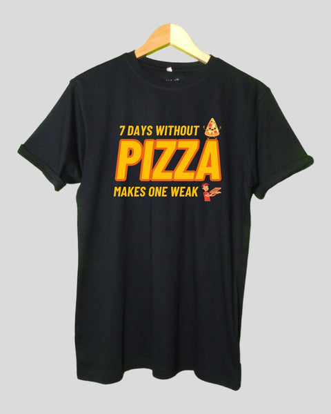 Pizza T shirt Black color Round Neck Half Sleeves