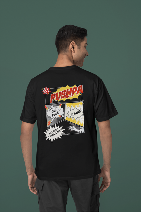 Pushpa - The Rule Black Half Sleeves T shirt