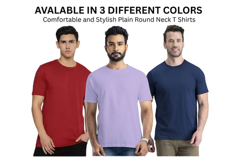 Classic Plain T-Shirt Round Neck - COMBOS