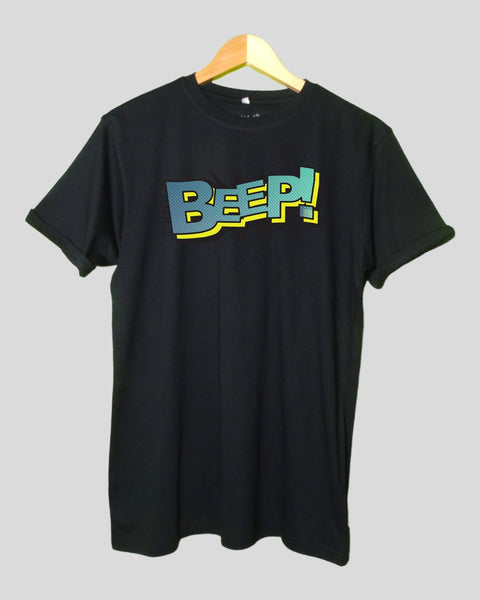 Men's Beep T shirt Black color Round Neck Half Sleeves