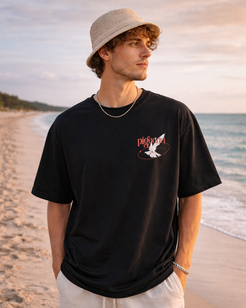 Pigeon theme unisex oversized t shirt