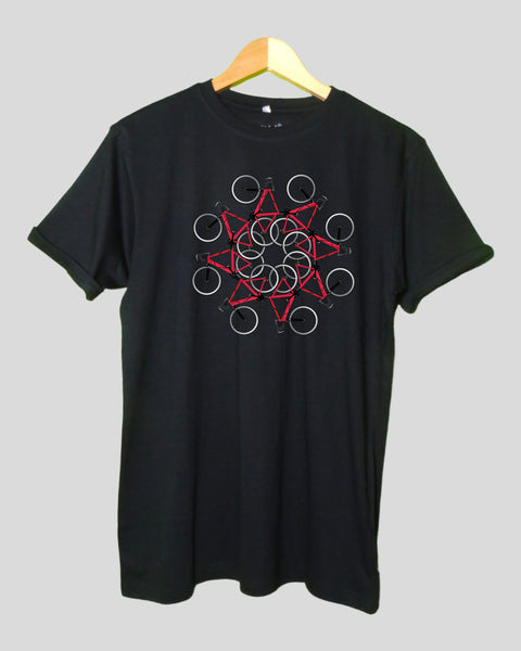 Men's wheels T shirt Black color Round Neck Half Sleeves