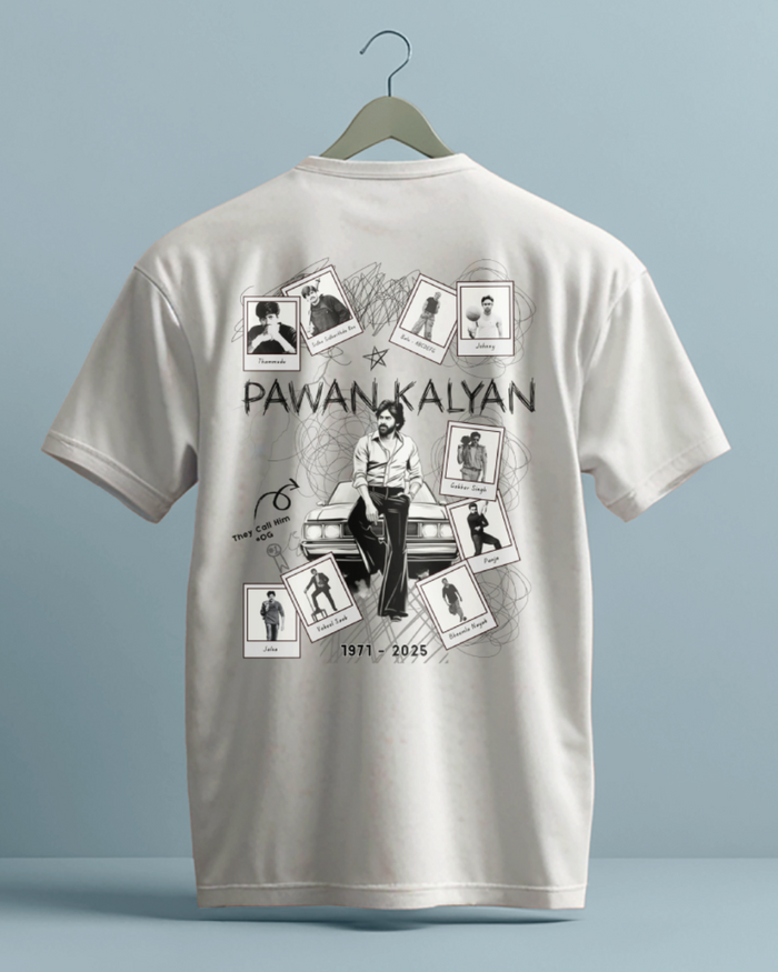 Pawan Kalyan Power Star's Era White Cotton UniSex T Shirt