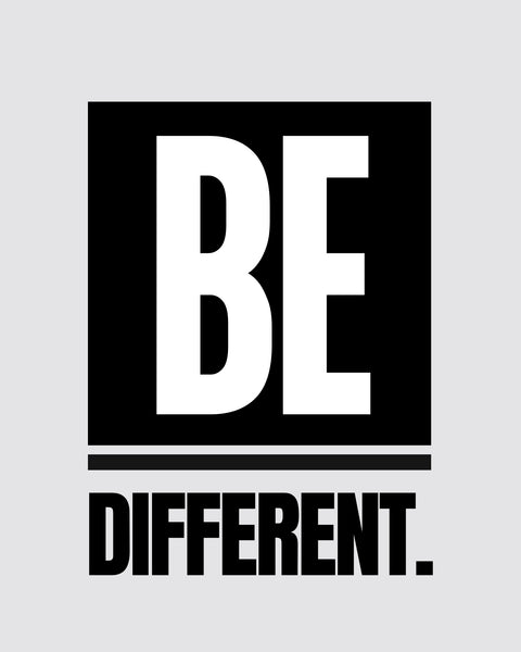 Be Different - White Printed T-Shirt Crew Neck