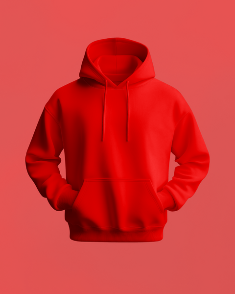 Unisex Plain hoodies Winter hoodies Red