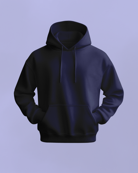 Unisex Navy Blue Plain Winter hoodie