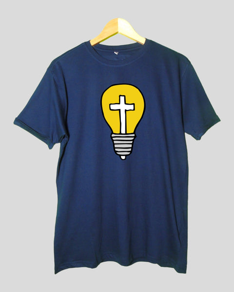 Men's Jesus T shirt Navy Blue color Round Neck Half Sleeves