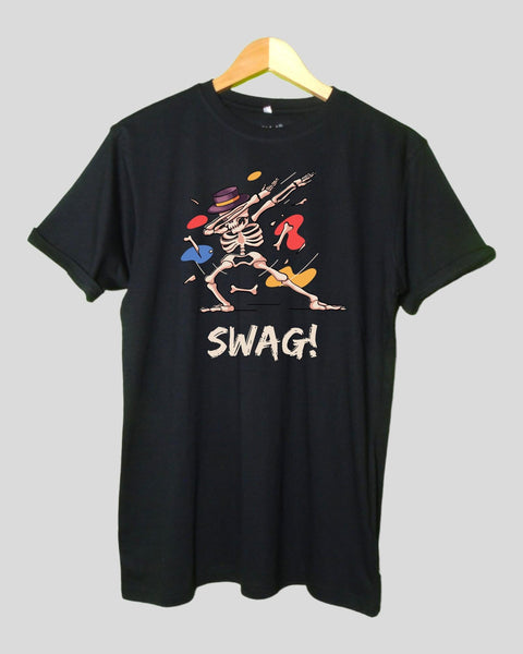 Men's Swag T shirt Black color Round Neck Half Sleeves