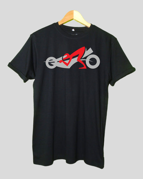 Men's Rider T shirt Black color Round Neck Half Sleeves