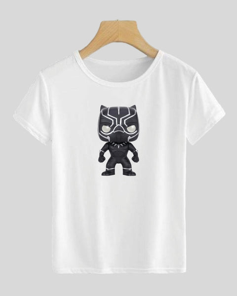 Super heroes Black Panther T shirt  Round Neck Half Sleeves