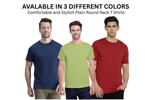 Classic Plain T-Shirt Round Neck - COMBOS