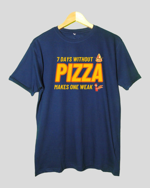 Pizza T shirt Navy Blue color Round Neck Half Sleeves