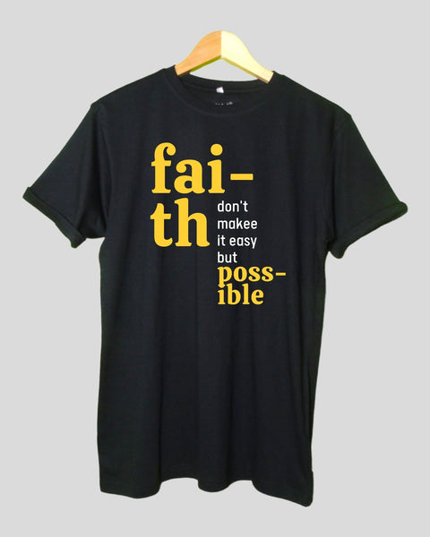Men's Faith  T shirt Black color Round Neck Half Sleeves