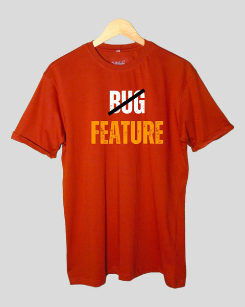 Men's Bug Feature Theme T shirt Rust color Round Neck Half Sleeves