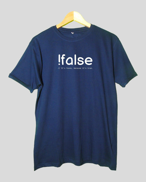Men's False theme T shirt Navy Blue color Round Neck Half Sleeves