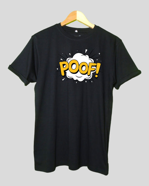 Mens Poof T shirt Black color Round Neck Half Sleeves