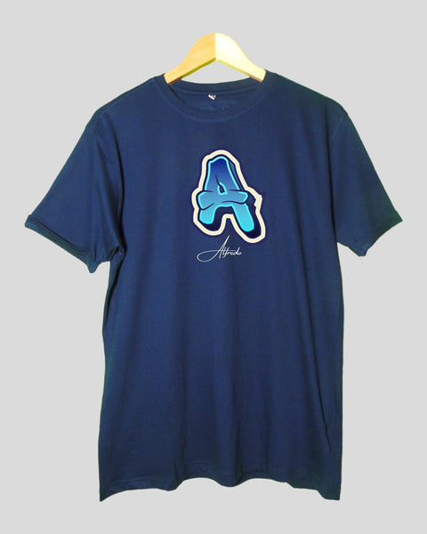 Men's A theme T shirt Navy Blue color Round Neck Half Sleeves