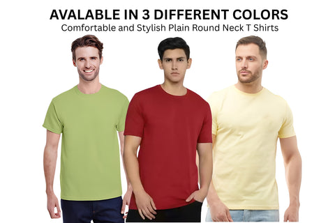Classic Plain T-Shirt Round Neck - COMBOS