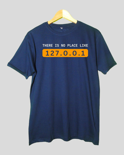 Men's Ip Address theme T shirt Navy Blue color Round Neck Half Sleeves