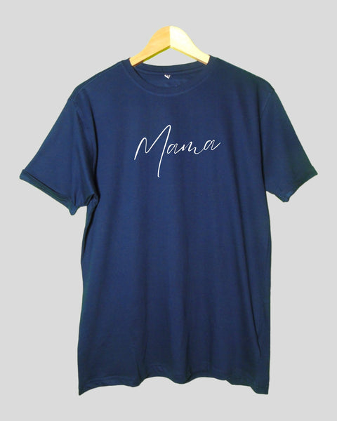 Men's mama theme T shirt Navy Blue color Round Neck Half Sleeves