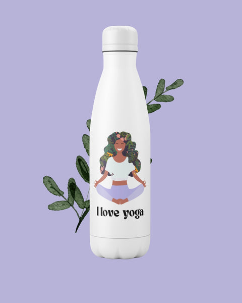 I Love Yoga Printed Water bottle (Customized water bottle)
