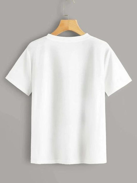 Classic White Plain T-Shirt White Colour Crew Neck