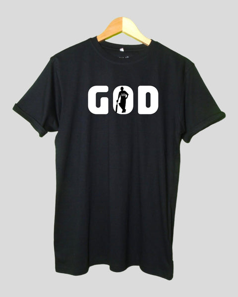 Men's  God Theme T shirt Black color Round Neck Half Sleeves
