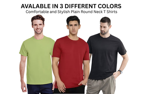 Classic Plain T-Shirt Round Neck - COMBOS