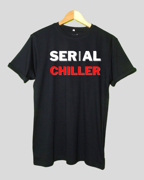 Serial Chiller T shirt Black color Round Neck Half Sleeves