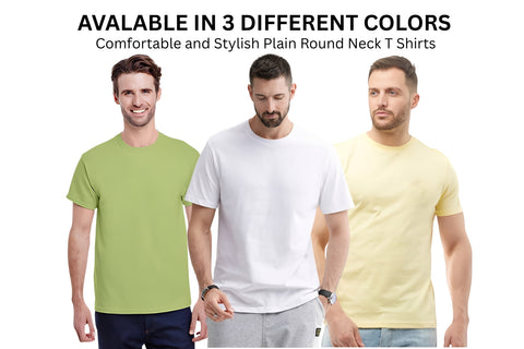 Classic Plain T-Shirt Round Neck - COMBOS