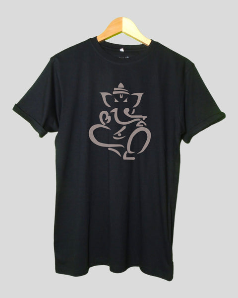 Men's Vinayaka T shirt Black color Round Neck Half Sleeves