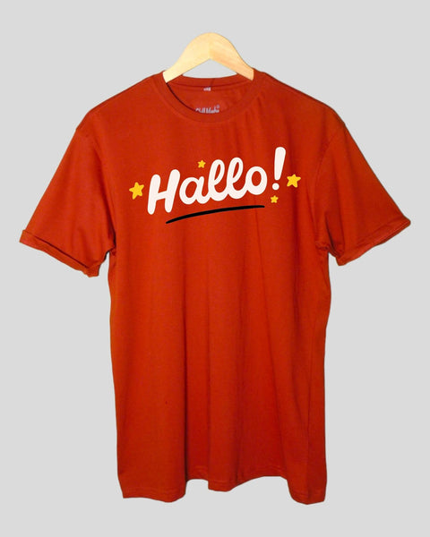Men's Hallo T shirt Rust color Round Neck Half Sleeves