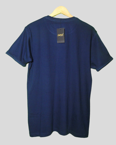 Men's Cricket theme T shirt Navy Blue color Round Neck Half Sleeves