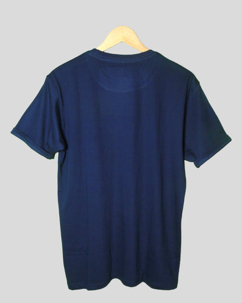 Men's Cricket theme T shirt Navy Blue color Round Neck Half Sleeves