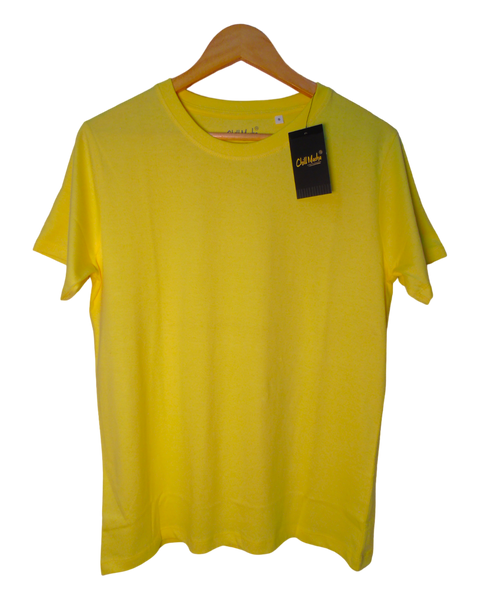 Classic Plain T-Shirt Pale Yellow Colour Crew Neck