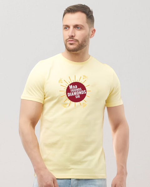 Maa Friends Diamonds Sir designed Neck T shirt