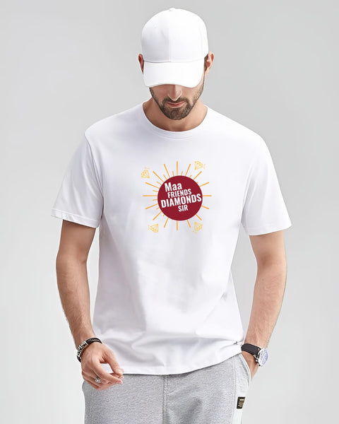 Maa Friends Diamonds Sir designed Neck T shirt