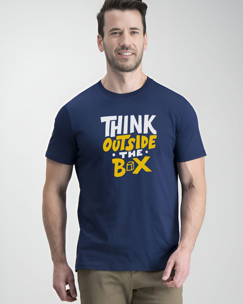 Think Outside the Box designed Neck T shirt